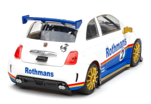 NSR 0608SW Fiat Abarth 500 #2 Rothmans Livery Shark 21.5 EVO Sidewinder - 1/32 Slot Car