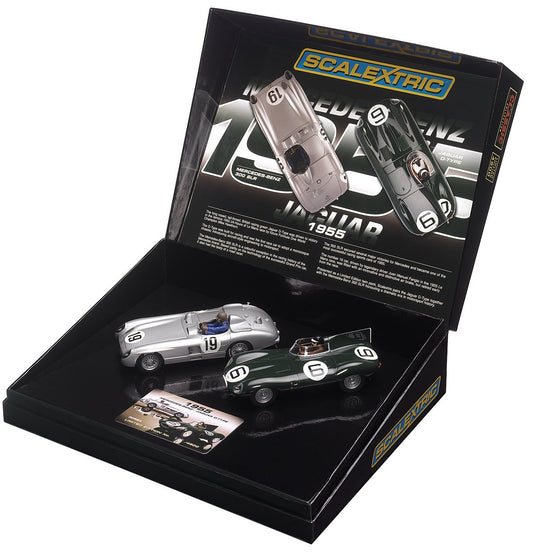 Scalextric C3058A - 1955 MERCEDES-BENZ 300 SLR / JAGUAR D-TYPE Twin Pack Limited Edition