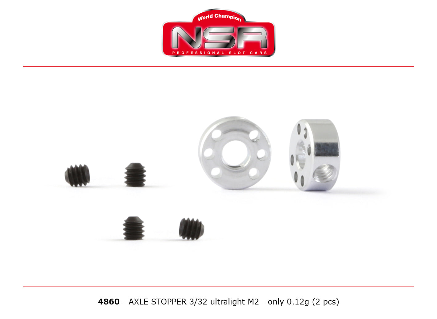 NSR 4860 - Axle Stopper (x2) Ultralight M2 0.12gr