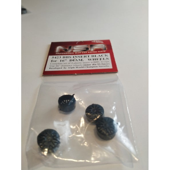 NSR 5423 - BBS type wheel inserts BLACK for 16" Wheels