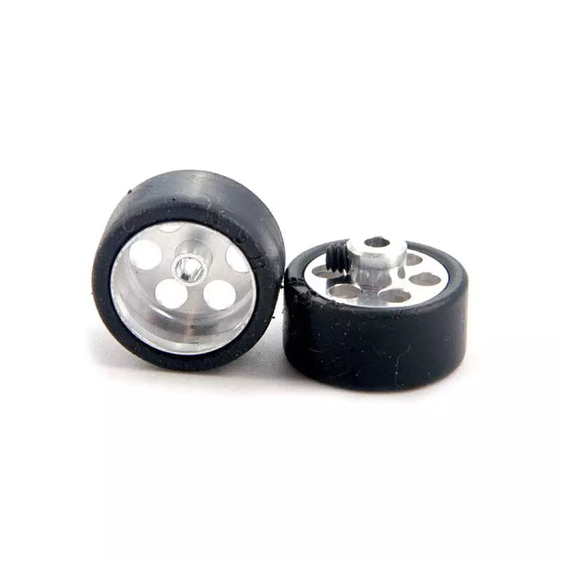 NSR 9002 - Front RTR 19x10mm Trued Low Friction Rubber Tyres Ø16mm