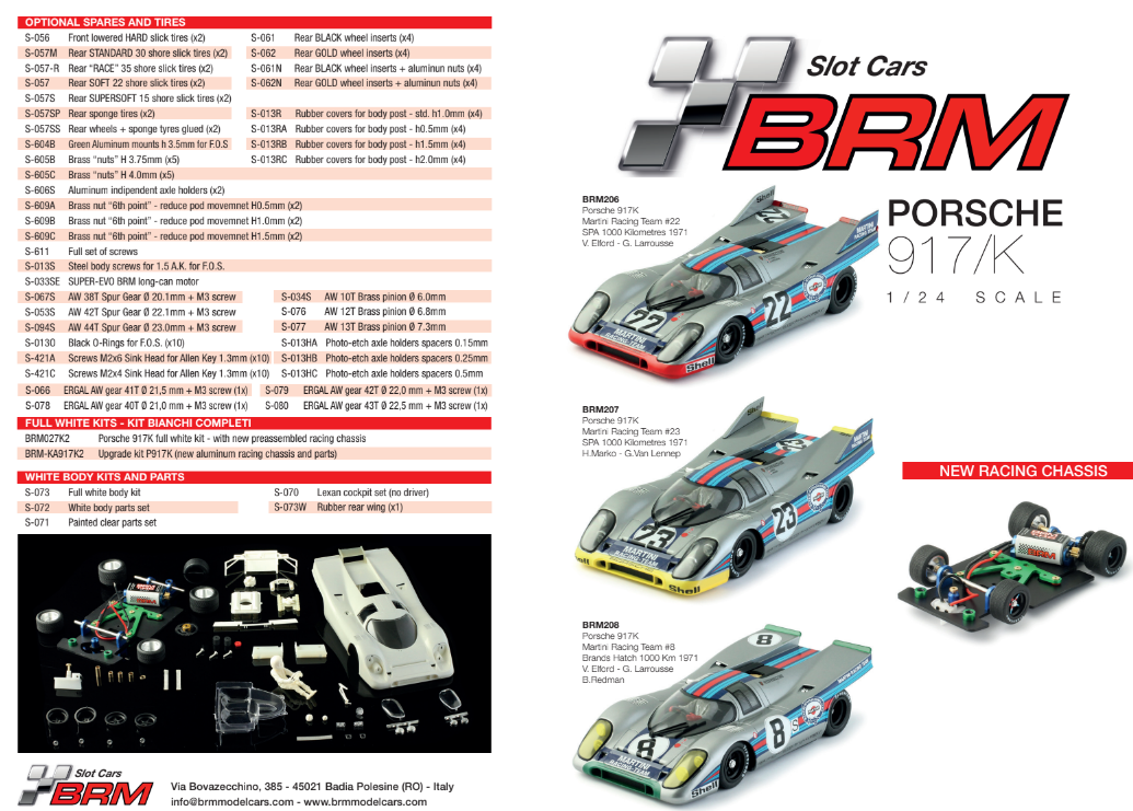 BRM BRM207 - Porsche 917K - 1000km SPA 1971 Martini #23