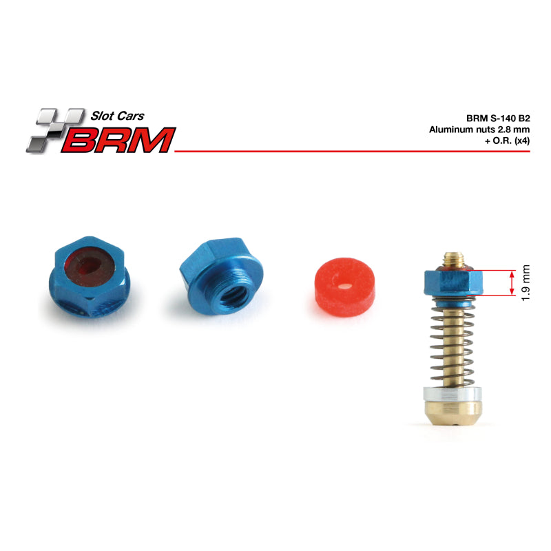 BRM S-140B2 - Aluminum nuts 2.8mm + O.R. (4 pcs)
