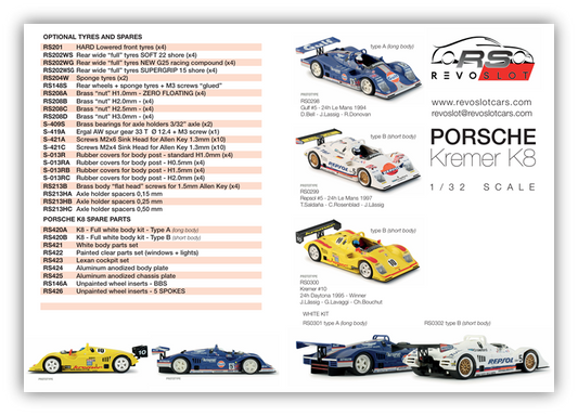 RevoSlot RS0301 - Porsche Kremer White Kit Ver A