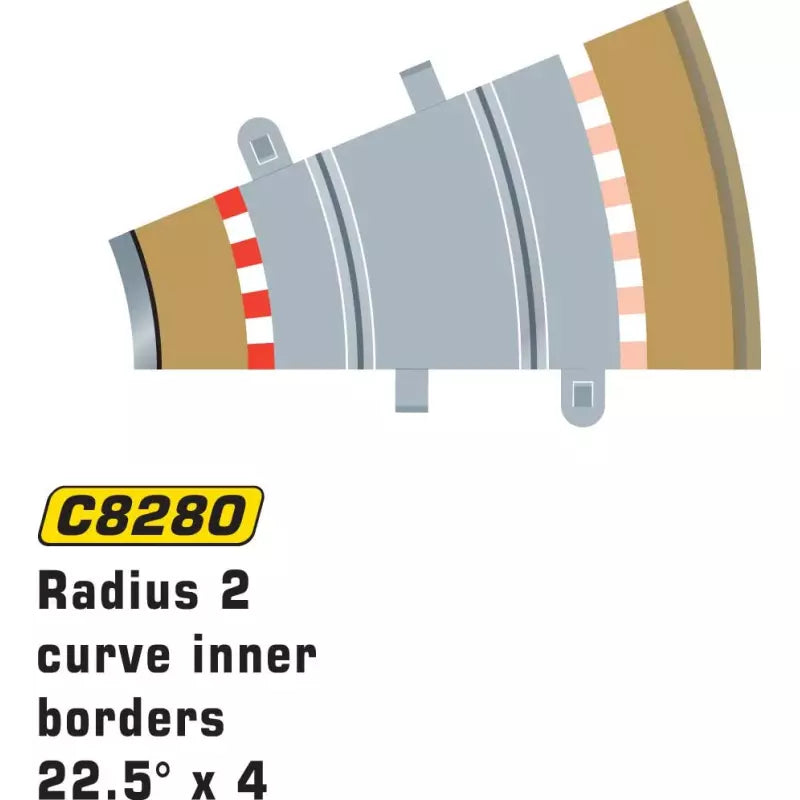 Scalextric C8280 - R2 Half Curve Inner Border 22.5 deg