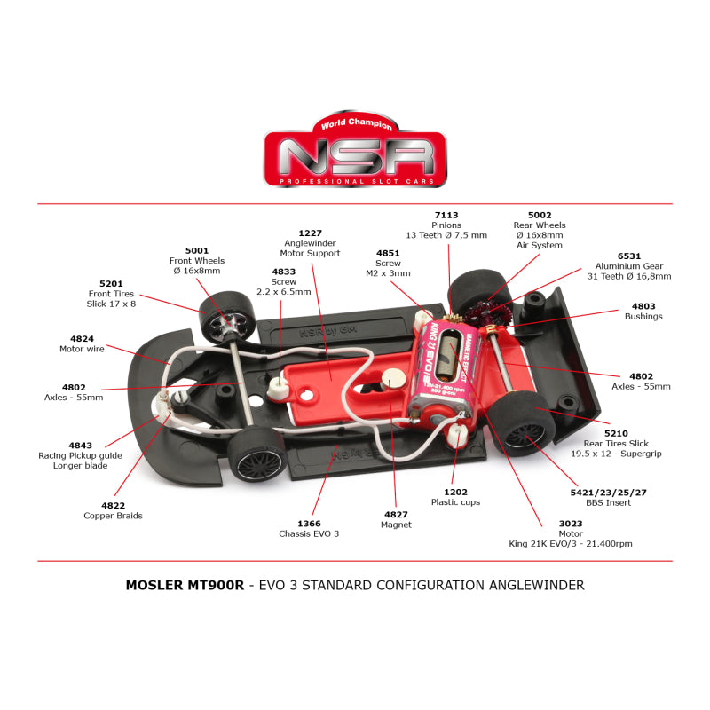 NSR 0635AW3 Mosler MT900R #76 Brands Hatch 2010 – 1/32 Anglewinder Slot Car