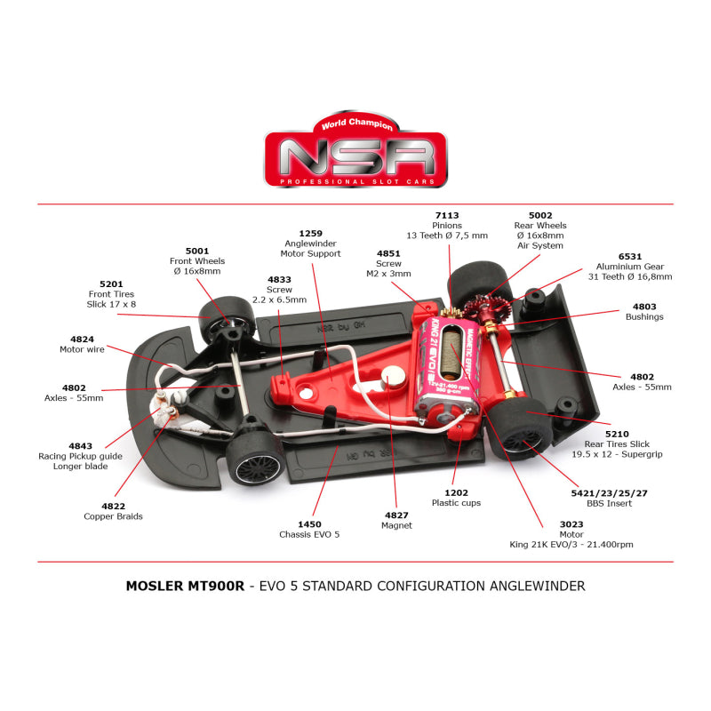 NSR 0635AW5 Mosler MT900R #76 Brands Hatch 2010 EVO 5 – 1/32 Anglewinder Slot Car