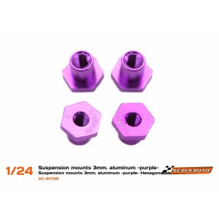 Scaleauto SC-8170b- Hex Head 3 mm Aluminium Body Suspension Supports - Purple