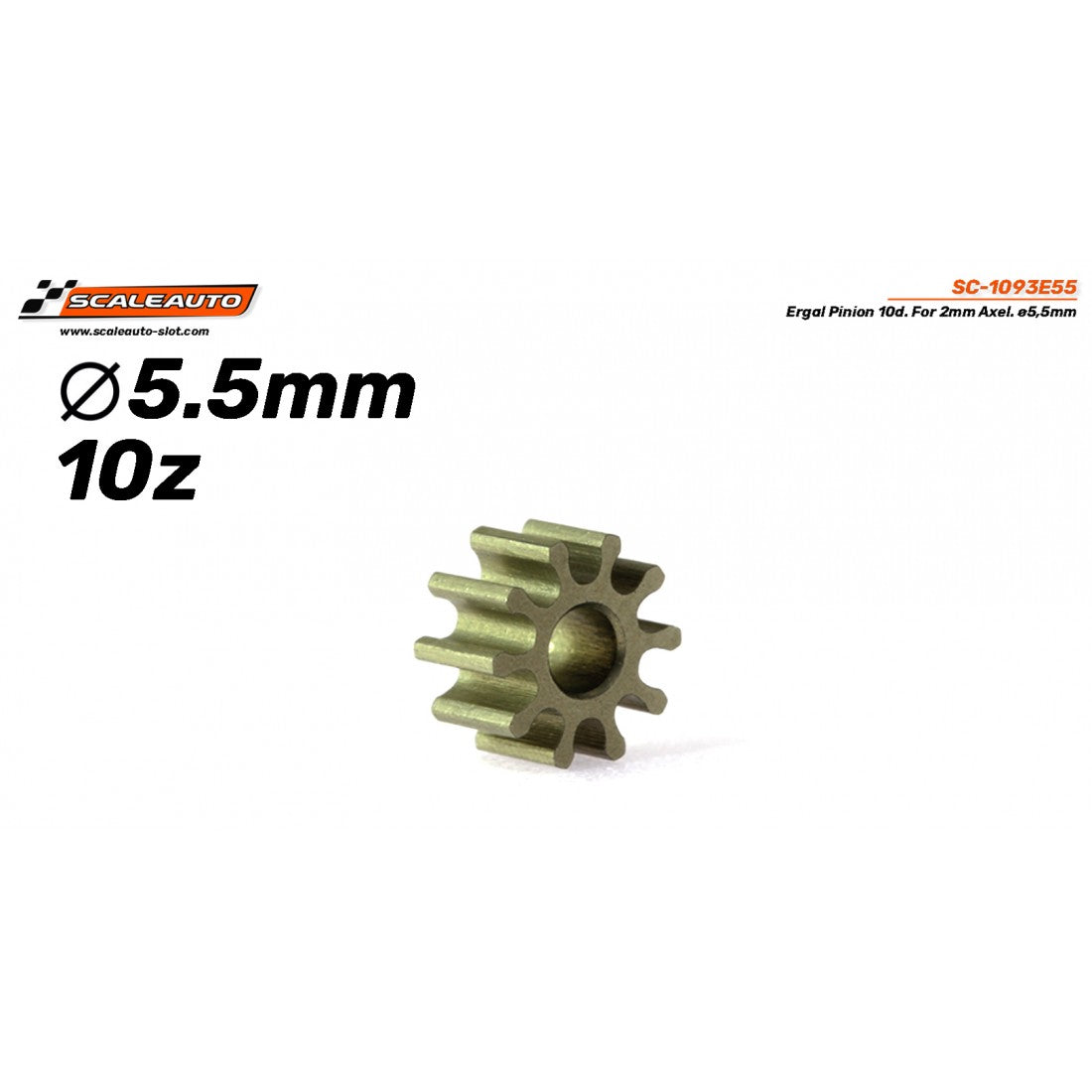 Scaleauto SC-1093E55 - Ergal Pinion - 10T x 5.5mm