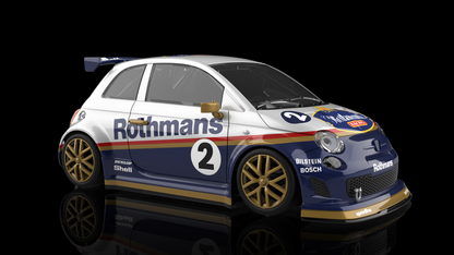 NSR 0608SW Fiat Abarth 500 #2 Rothmans Livery Shark 21.5 EVO Sidewinder - 1/32 Slot Car