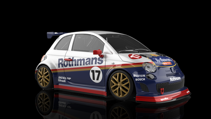 NSR 0609SW Abarth 500 Assetto Corse #17 Rothmans Livery Shark 21.5K EVO Sidewinder - 1/32 Slot Car