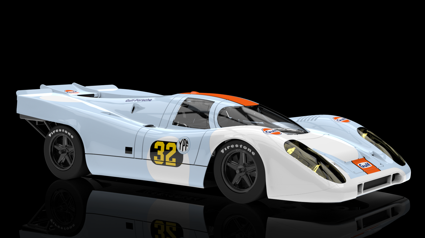 NSR 0631SW - PORSCHE 917K GULF BUENOS AIRES 1971 #32 2ND PLACE SW SHARK 21.5K EVO