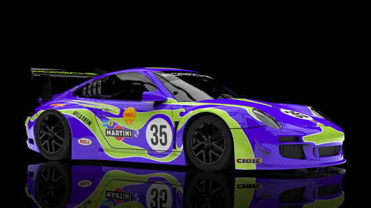 NSR 0636AW - PORSCHE 997 PURPLE HIPPIE #35 PSYCHEDELIC LIVERY AW KING 21K EVO3