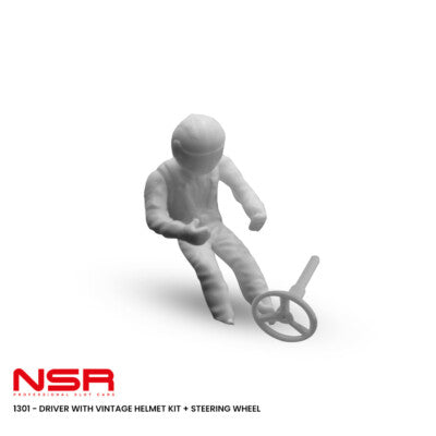 NSR 1301 - Classic Race Driver Helmet and Steering Wheel