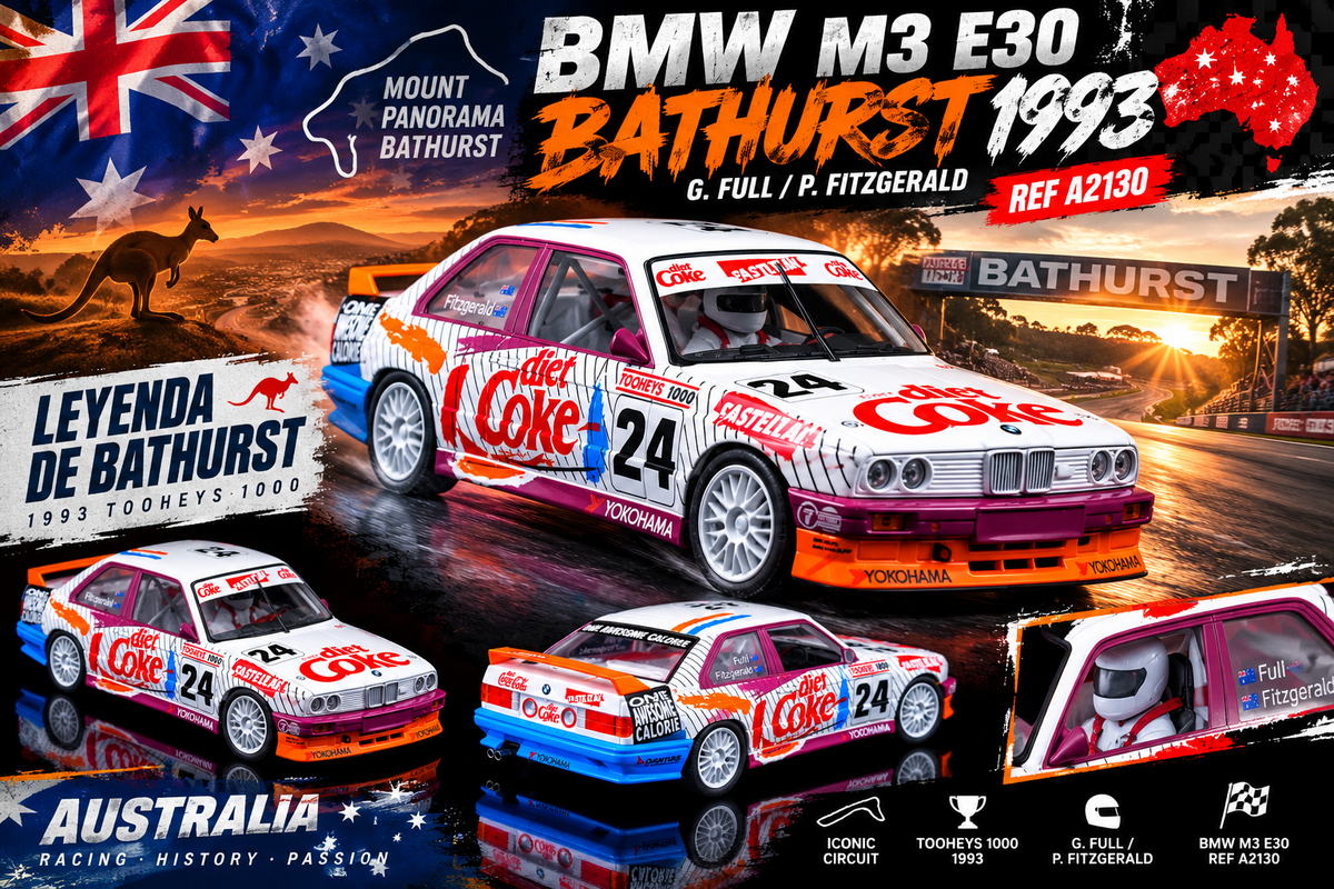 (PRE-ORDER) FlySlot A2130 BMW M3 E30 #24 – 1993 Bathurst Tooheys 1000, Fitzgerald 1/32
