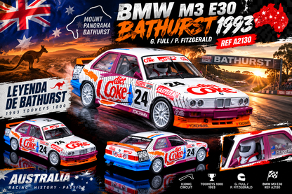 (PRE-ORDER) FlySlot A2130 BMW M3 E30 #24 – 1993 Bathurst Tooheys 1000, Fitzgerald 1/32