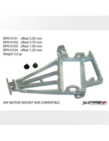 Sloting Plus SP610103 3D Motor Mount NSR Compatible 1.00 mm Offset for Bushings & Combi Plus