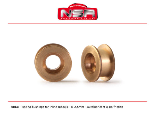 NSR 4868 - 3/32" Brass Bushing – For Inline - 2.5mm diameter - pair