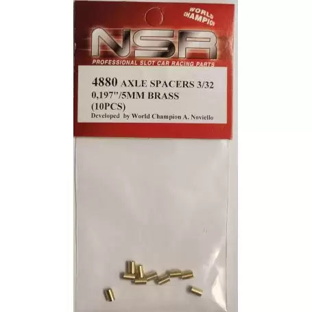 NSR 4880 - Brass Axle Spacers - 5mm / 0.197" - for Formula 22