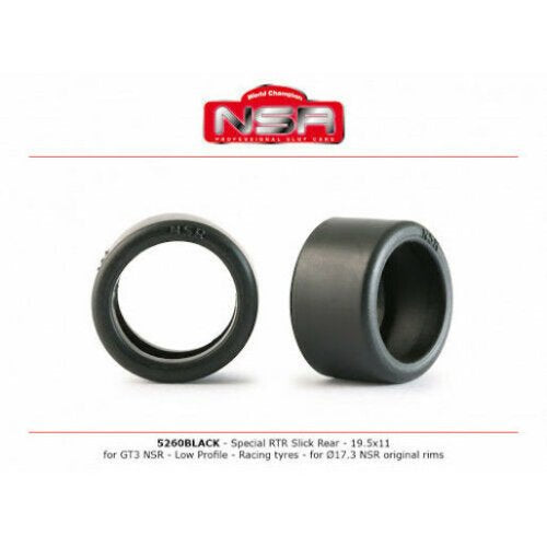NSR 5260BLACK - Special RTR Slick GT3 Rear Tyres 19.5 x 11mm