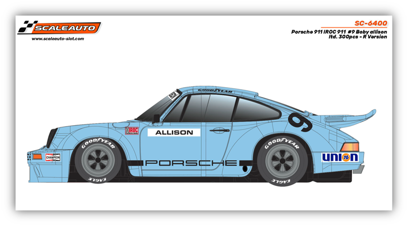 Scaleauto SC-6400R - Porsche 911 RS - Allison #9 - '73 IROC Riverside