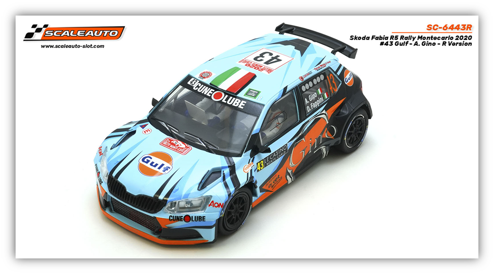 Scaleauto SC-6443R - Skoda Fabia R5 #43 - '20 Rally Monte Carlo