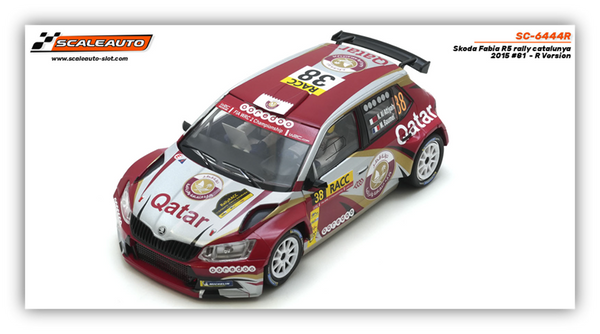 Scaleauto SC-6444R Škoda Fabia R5 #38 Qatar Ooredoo Rally Catalunya 2015 R-4WD Series - Latest Slot Car Arrival at W.A.R. Raceway