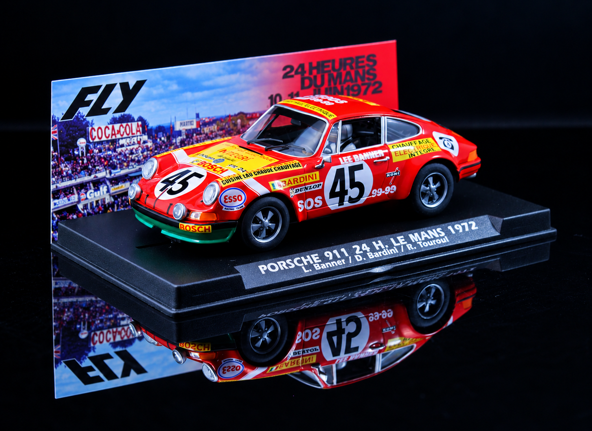 (PRE-ORDER) FlySlot A2125 Porsche 911 S #45 – 1972 Le Mans 1/32 Slot Car