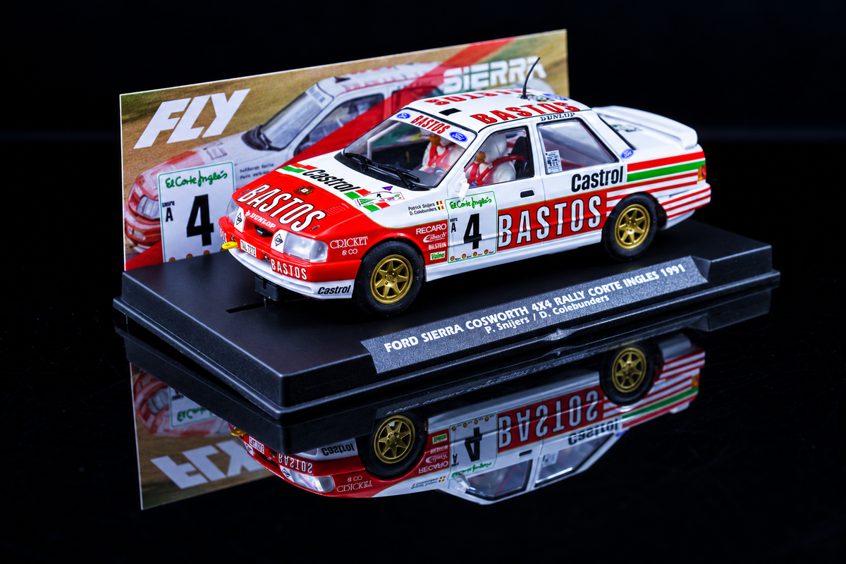 (PRE-ORDER) FlySlot A2126 Ford Sierra Cosworth #4 Bastos – 1991 Rally Corte Inglés 1/32