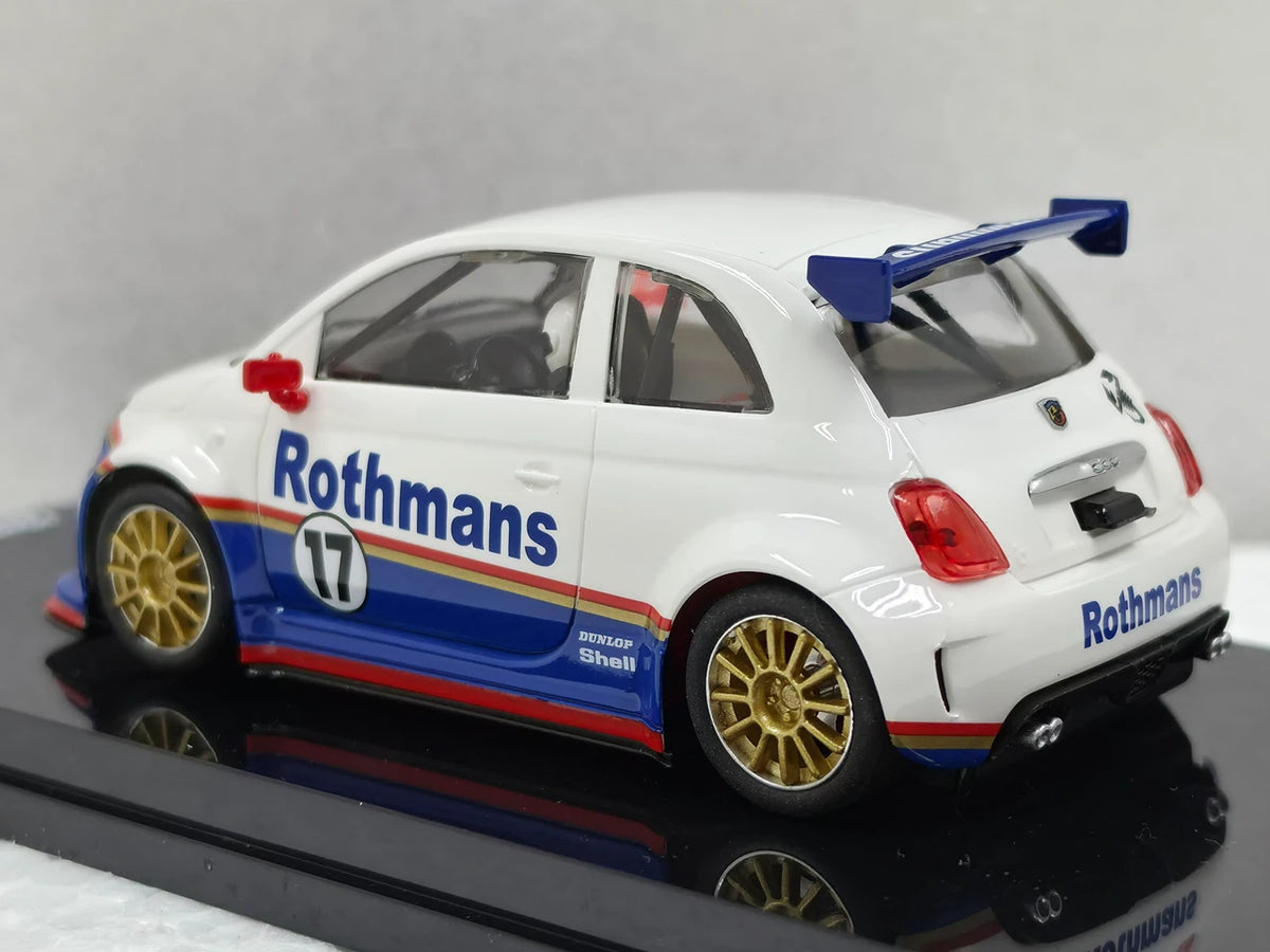 NSR 0609SW Abarth 500 Assetto Corse #17 Rothmans Livery Shark 21.5K EVO Sidewinder - 1/32 Slot Car