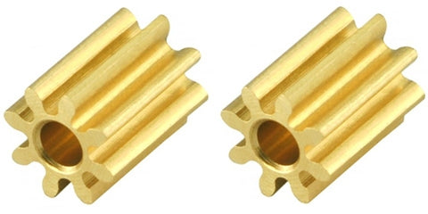 Professor Motor PMTR1170 - 8 Tooth Brass Pinions 48 pitch 2mm Shaft x 2