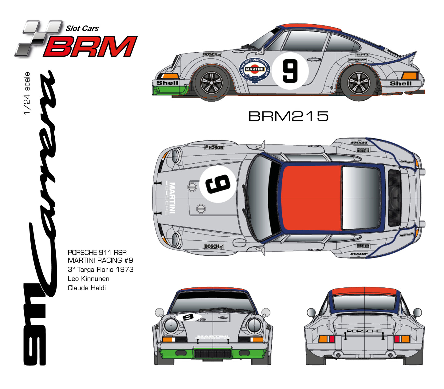 BRM BRM215 - Porsche 911 RSR - Martini Racing #9 - 3rd Targa Florio 1973 - L. Kinnunen / C. Haldi