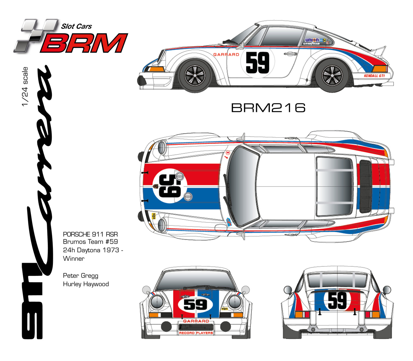 BRM BRM216 - Porsche 911 RSR - Brumos Team #59 - WINNER 24H Daytona 1973 - P. Gregg / H. Haywood