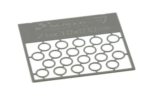 Scaleauto SC-1120E - Steel Axle Spacers - 0.25mm - for 3/32" axles - pack of 20