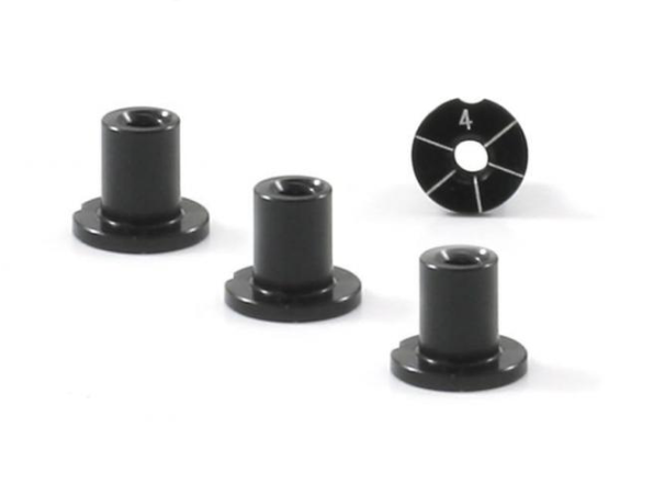 Scaleauto SC-8145B 3mm Aluminium Non-Centric Suspension Mounts (4 Pack)