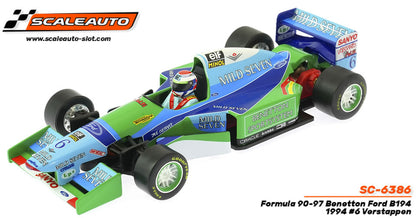 Scaleauto SC-6386 Benetton B194 #6 Jos Verstappen 1994 Mild Seven High Nose Inline 1/32 Slot Car
