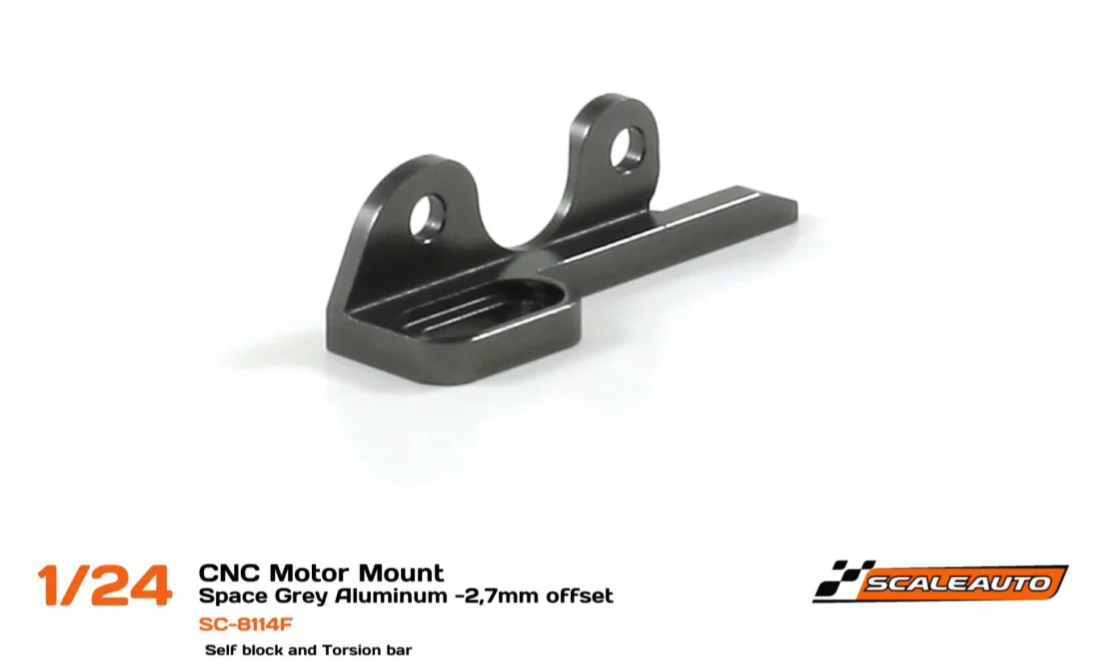 Scaleauto SC-8114f - CNC Aluminium Long/short-Can Motor Mount Self block and torsion bar (-2.7mm Offset)
