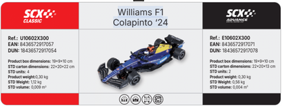 SCX U10602 - F1 Williams FW47 - Franco Colapinto #43