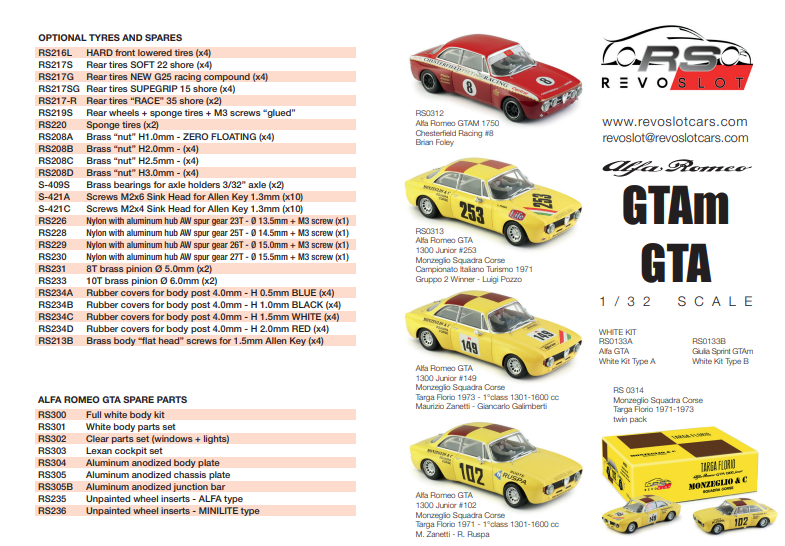 RevoSlot RS0313 - Alfa Romeo GTA 1300 Life  #253  1971 Gruppo 2 Winner - Luigi Pozzo