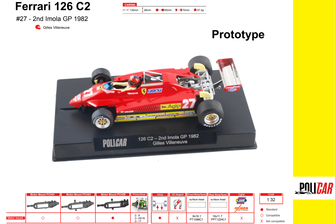 Policar CAR09B - Ferrari 126 C2 - 2nd Imola Grand Prix 1982 #2