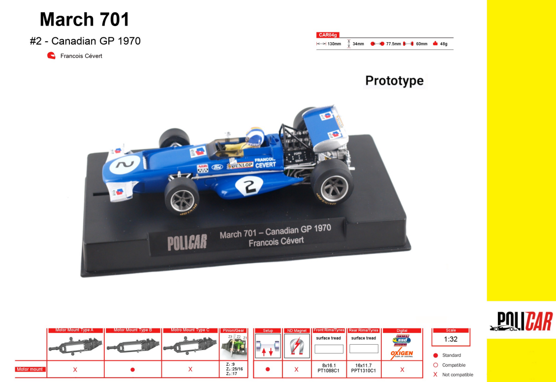 Policar CAR04G - March 701 - Canadian GP 1970 #2