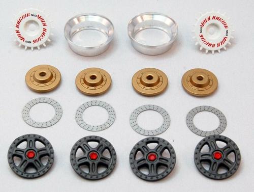 BRM S-019TG - Front/Rear Wheel Inserts for Group C 5 spoke gun metal