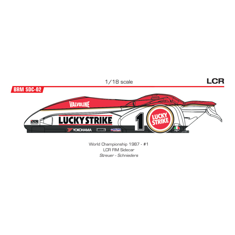 BRM BRM-SDC02 - SIDECAR LCR-YAMAHA FIM Sidecar World Championship 1987 LUCKY STRIKE #1 Streuer/Schnieders