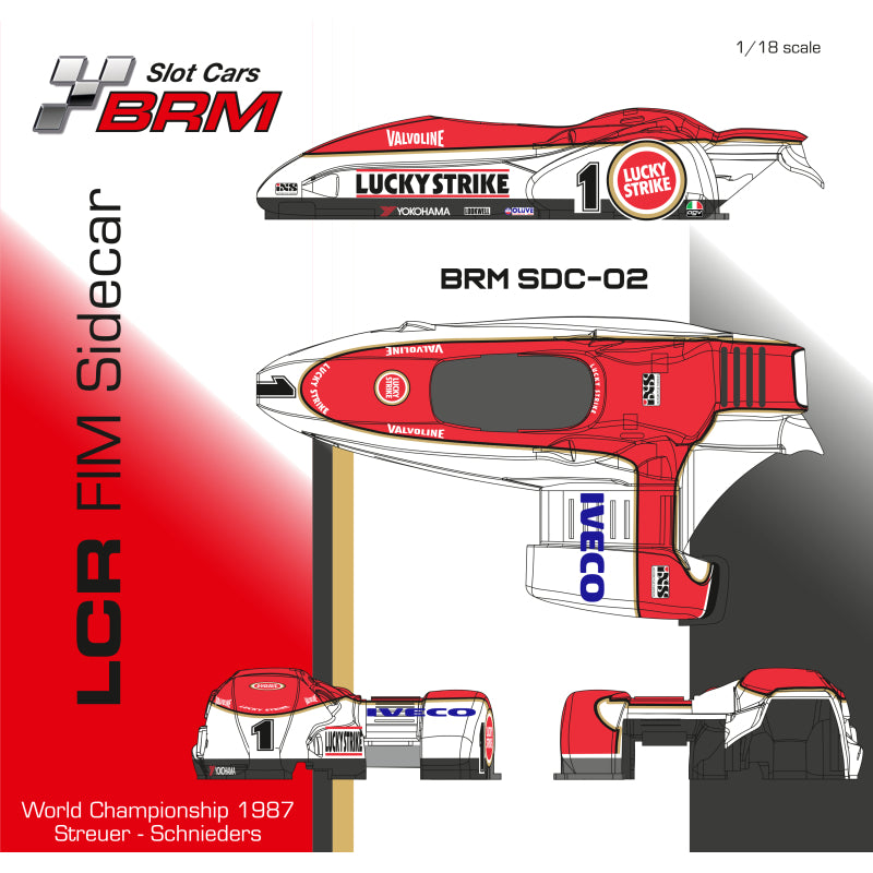 BRM BRM-SDC02 - SIDECAR LCR-YAMAHA FIM Sidecar World Championship 1987 LUCKY STRIKE #1 Streuer/Schnieders