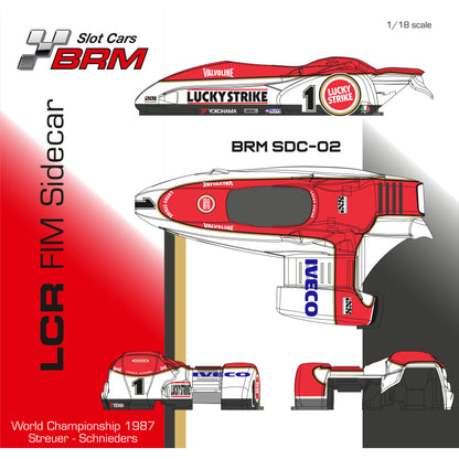 BRM BRM-SDC02 - SIDECAR LCR-YAMAHA FIM Sidecar World Championship 1987 LUCKY STRIKE #1 Streuer/Schnieders