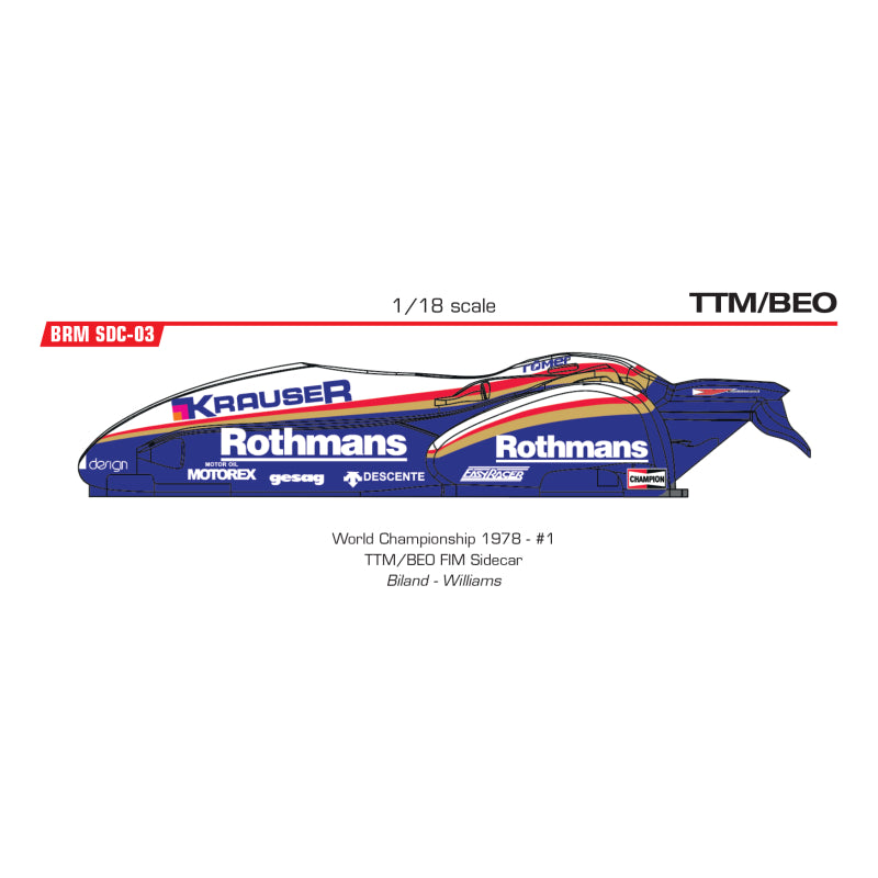 BRM BRM-SDC03 - SIDECAR TTM/BEO-YAMAHA FIM Sidecar World Championship 1978 ROTHMANS #4 Biland/Williams