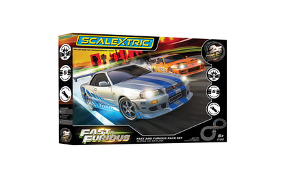 Scalextric C1465S Fast & Furious 25 Years Supra vs Skyline R34 Race Set 1/32 Slot Car