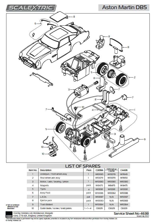 Scalextric C4436 - Aston Martin DB5 - James Bond 'Goldfinger'