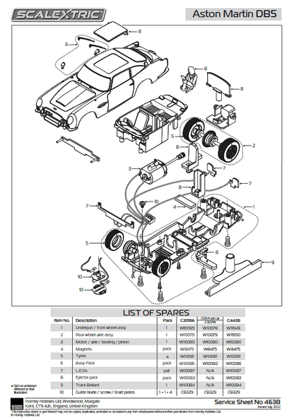 Scalextric C4436 - Aston Martin DB5 - James Bond 'Goldfinger'