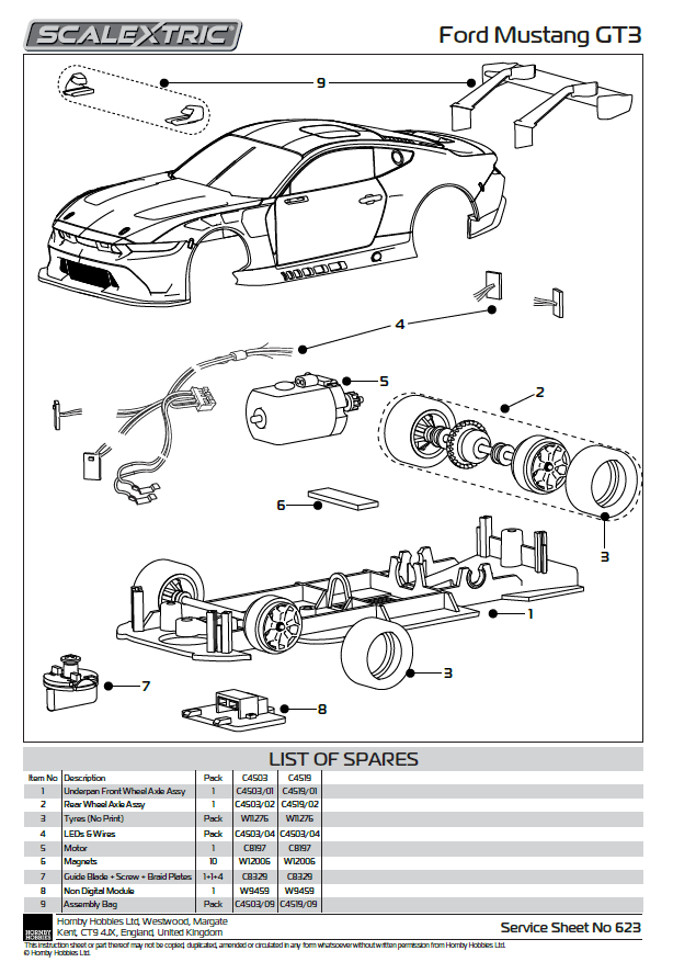 Scalextric C4519 - Ford Mustang GT3 Proton Competition Qatar '24